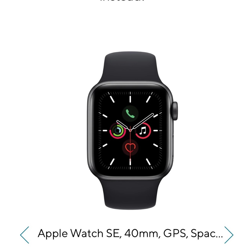 Apple Watch SE 40mm GPS (like new) in Space Grey with Black Sport Band size S/M